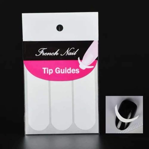 240 Pcs White French Manicure Nail Art Stickers - Moon Shape Strips