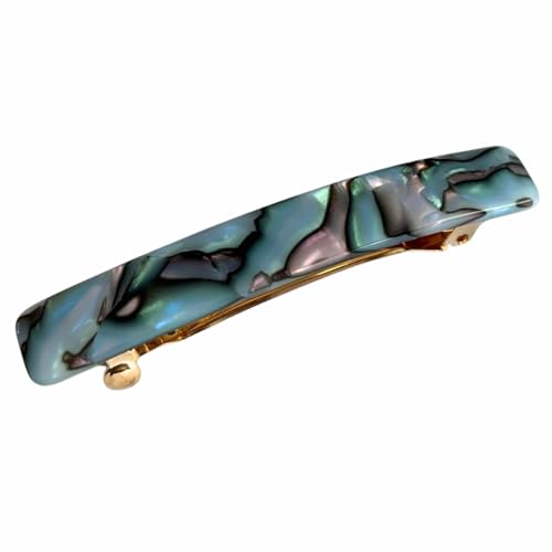French Amie 2.25" Small Hair Barrette - Gray Magma Cellulose Acetate Clip