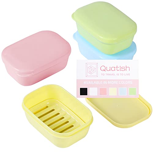 Quatish 4-Pack Leakproof Travel Soap Case - Portable Holder for Camping & Gym