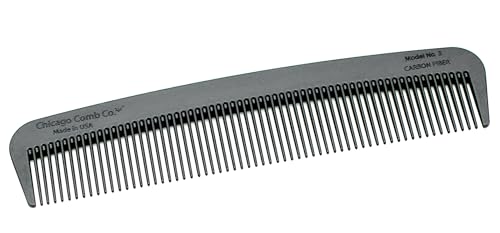 Chicago Comb Model 3 Carbon Fiber Pocket Comb - Anti-Static EDC for Fine Hair