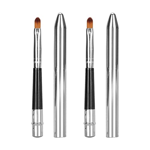 2pcs Retractable Lip Brush Set - Ergonomic, Portable Lipstick & Concealer Brushes
