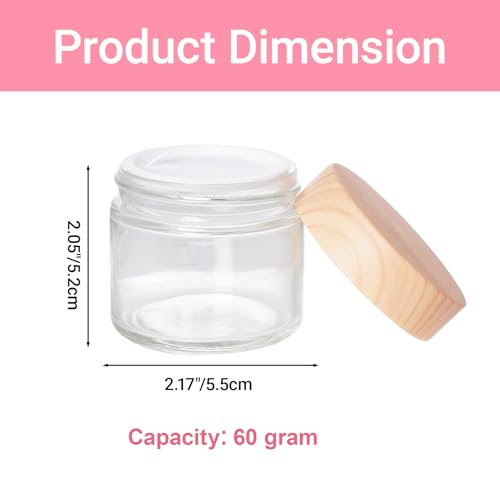 Miayon 6-Piece 2.12oz Glass Cosmetic Jars - Leak-Proof Travel Containers