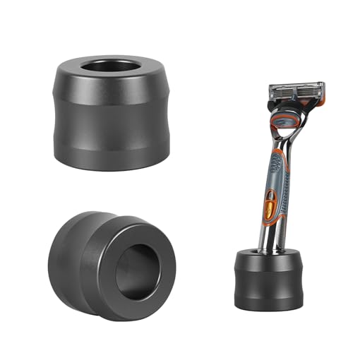 Linkidea Aluminum Razor Stand Holder - 2 Pack, 22mm Opening, Grey