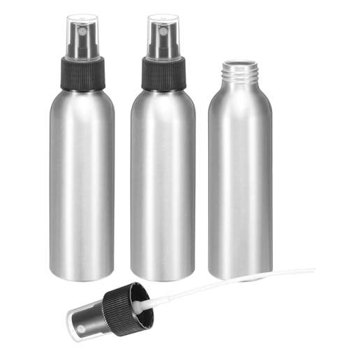 HARFINGTON 120ml Black Aluminum Fine Mist Spray Bottle - Refillable Travel Container for Perfume & Skincare