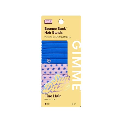 Gimme Beauty Seamless Nylon Hair Bands - 10 Pack, Cobalt/Purple Starburst