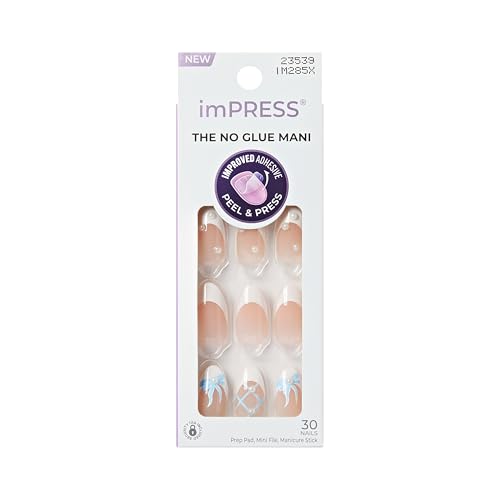 imPRESS Kiss Aura Press On Nails - Medium Almond, 30 Count