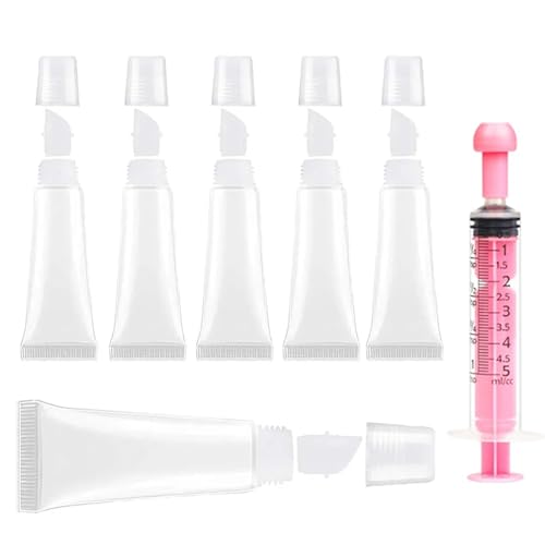 6PCS Refillable Lip Gloss Tubes - 8ml Clear Cosmetic Containers
