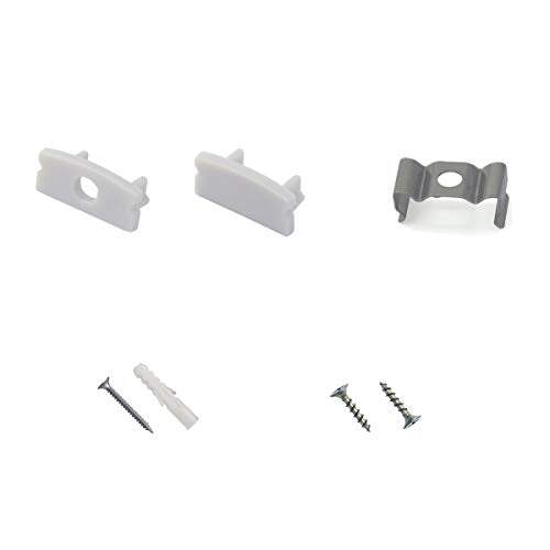 Hunhun 15-Pack End Caps & Mounting Clips for U Shape LED Channels