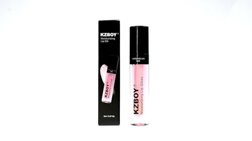 KZBOY Watermelon Scented Lip Gloss 8ml Moisturizing Lip Oil for Dry Lips, High Shine & Smooth Finish, Clear Pink Shade