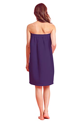 Soft Touch Linen Women's Waffle Spa Bath Wrap - Adjustable & Absorbent