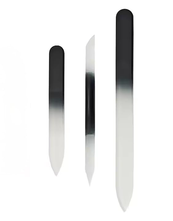 Glass Nail File Set with Cuticle Pusher & Buffer – Manicure Tools for Nails & Pedicure