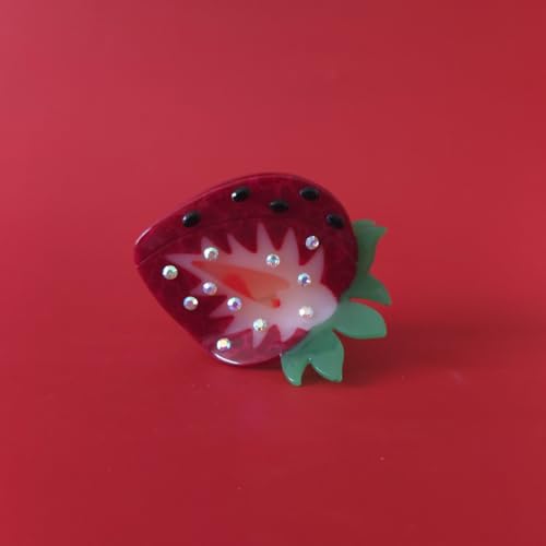 Cute Strawberry Hair Claw Clip - Durable Acetate Fruit Hair Accessory
