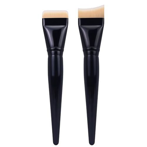 SEINGTOOM 2PCS Foundation Brush Set - Flat & Fishtail Makeup Brushes