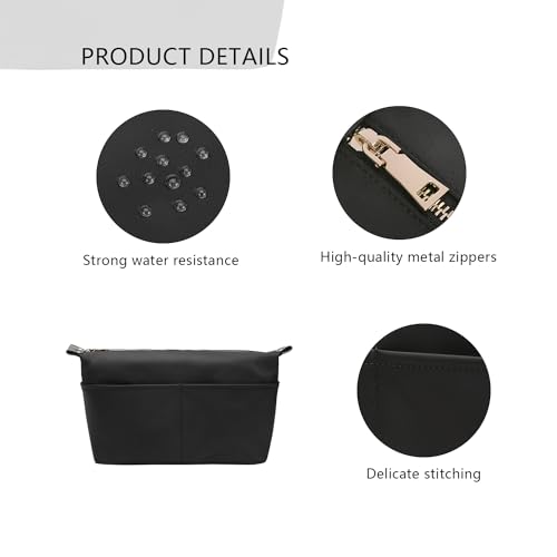 YONBEN Nylon Purse Organizer Insert - 3-Piece Cosmetic Travel Bag Set