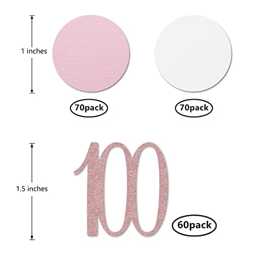 Rose Gold 100 Confetti - 200pcs Glitter Birthday & Anniversary Decoration