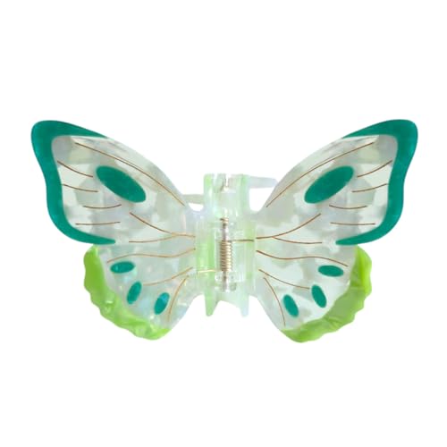Green Acetate Butterfly Hair Claw Clip for Women - Non-Slip Fashion Hair Accessory