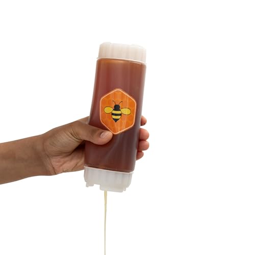Brenium 18oz FIFO Honey Dispenser Bottle - No-Drip Control, BPA-Free