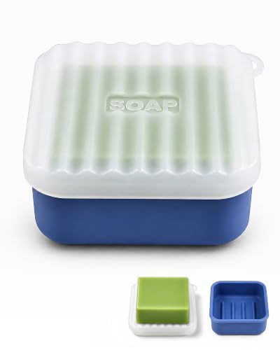 Square Travel Soap Case - Silicone Holder for Bar Soap