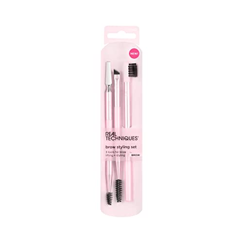 Real Techniques Brow Styling Set - 3-Piece Eyebrow Brush & Spoolie Collection