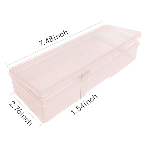 Hozziii 6-Pack Pink Nail Tech Storage Cases with Labels – Manicure Tool Organizer