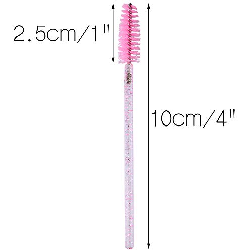 G2PLUS 500PCS Pink Eyelash Mascara Brushes Spoolies Applicator Wands