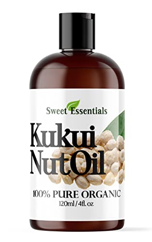100% Organic Kukui Nut Oil - 4 Fl Oz | Pure Cold-Pressed Moisturizer for Skin & Hair