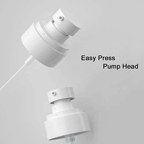 JOSALINAS 2oz Airless Pump Bottles 4-Pack - Clear Refillable Travel Containers for Lotion, Creams, Foundation