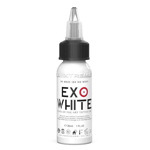 Xtreme EXO White Tattoo Ink - 1 oz Vegan, Highly Pigmented for Lining & Shading