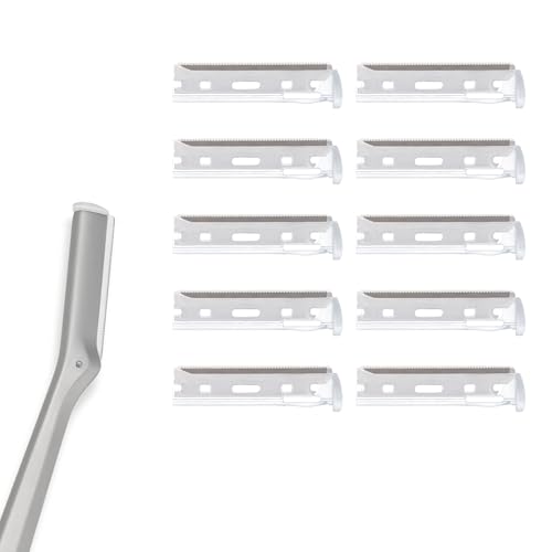 WDVFETGBGHHDSCFRCE 10-Pack Facial Razor Replacement Blades for Tweezerman