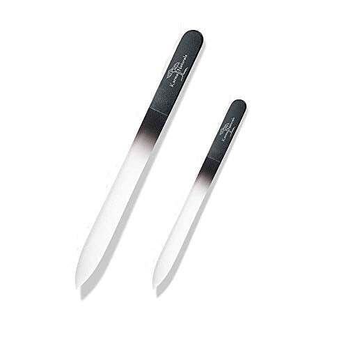 Karma Organic Double-Sided Glass Nail File Set for Women - Durable Nail Buffer for Manicure & Pedicure