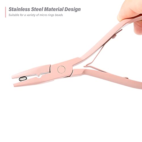 Gomake Pink Hair Extensions Tool Kit: Pliers, Hooks & Beads
