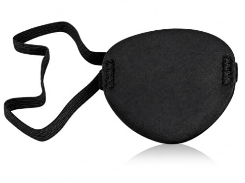 Adult Black Eye Patch for Costumes & Focus, Adjustable Soft Fabric