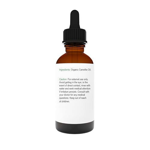 Organic Camellia Oil 100% Pure & Natural 2 Fl Oz - Cold-Pressed for Skin, Hair & Nails