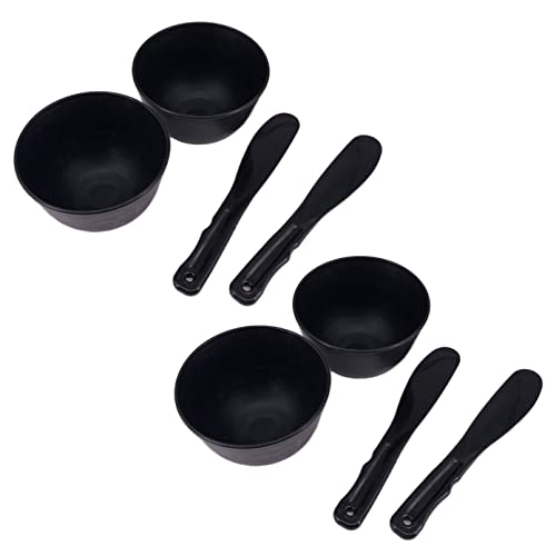 4-Pack Rubber Facial Mask Mixing Bowls with Spatulas for Skin Care & DIY Masks