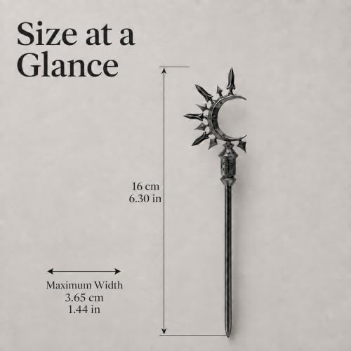 2pcs Black Moon Sword Hair Pins - Wicca Witch Renaissance Hair Accessories for Women