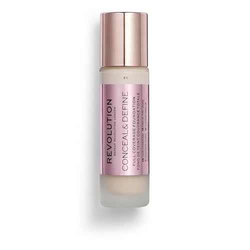 Revolution Conceal & Define Foundation F1 - Full Coverage, 0.8 fl oz, Vegan