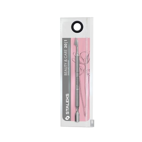 Staleks Beauty & Care Dual-Ended Stainless Steel Cuticle Pusher and Cleaner