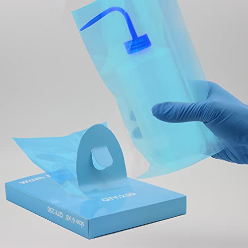 Denergy 250pcs Disposable Tattoo Wash Bottle Bags, 150mm x 260mm