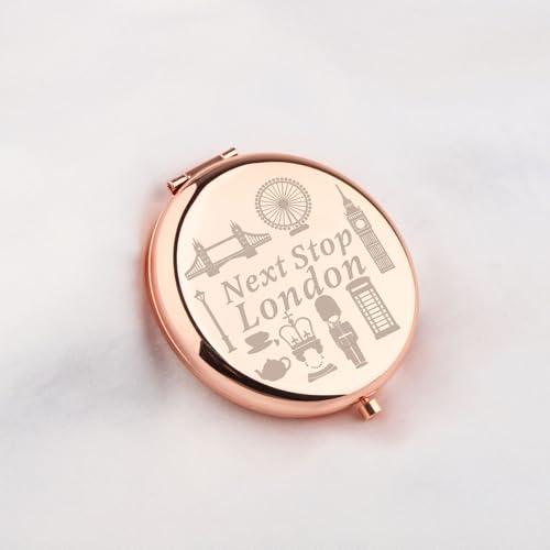 WUSUANED London Travel Makeup Mirror - Durable Stainless Steel Gift