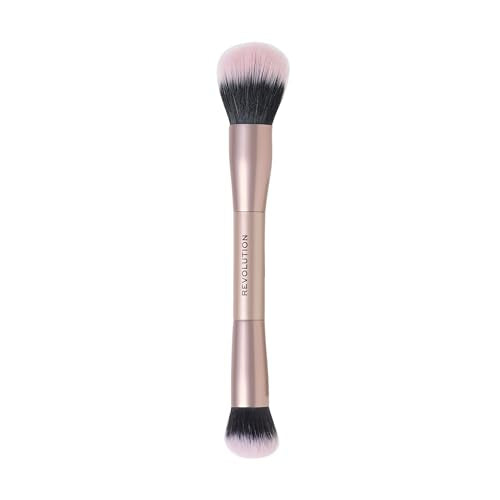 Revolution Cheek Chisel Blush & Bronze Duo Brush - Vegan & Cruelty-Free