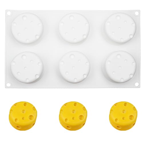 6-Cavity Round Silicone Cheese Molds for Baking Desserts