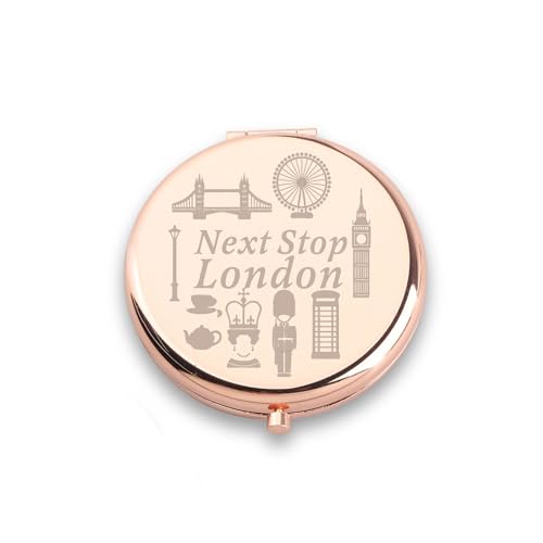 WUSUANED London Travel Makeup Mirror - Durable Stainless Steel Gift