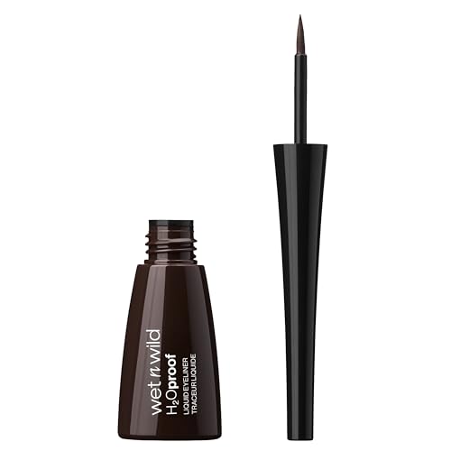 Wet n Wild Waterproof Liquid Eyeliner Dark Brown 1 Pack - Smudge-Proof & Long-Lasting