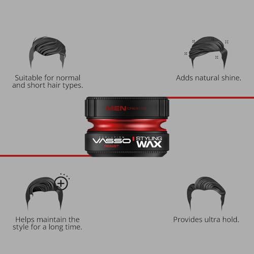 Vasso Resist Hair Styling Wax for Men, Ultra Hold, 5.07 fl oz