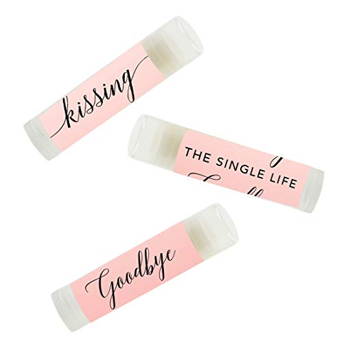 Single Life Goodbye Lip Balm - Blush Pink Rose Bachelorette Favors, 12-Pack