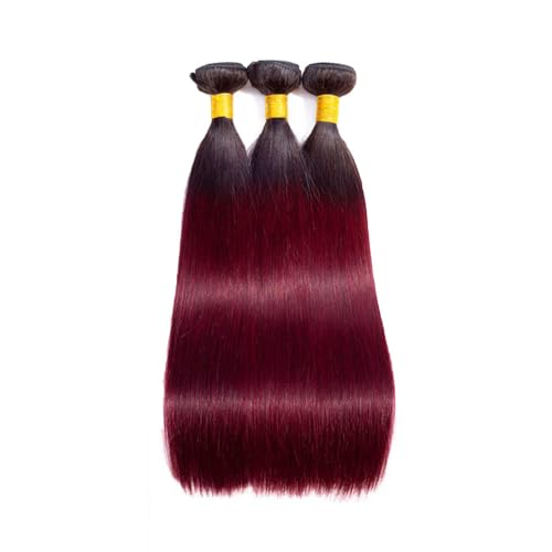 Luxvogue 26-30 Inch Burgundy T1B/99J Human Hair Bundles