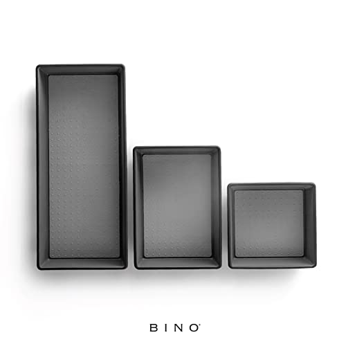BINO 3-Piece Drawer Organizer Set - Large Grey Storage Bins