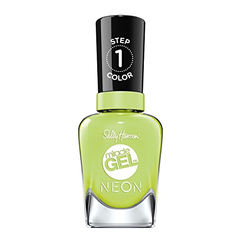 Sally Hansen Miracle Gel Neon Green Nail Polish 52 Electri-Lime, 0.5 Fl Oz