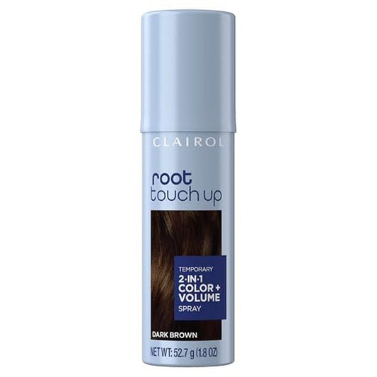 Clairol Root Touch-Up Color + Volume 2-in-1 Temporary Hair Coloring Spray, Dark Brown Hair Color, Pack of 1 - Packaging May Vary