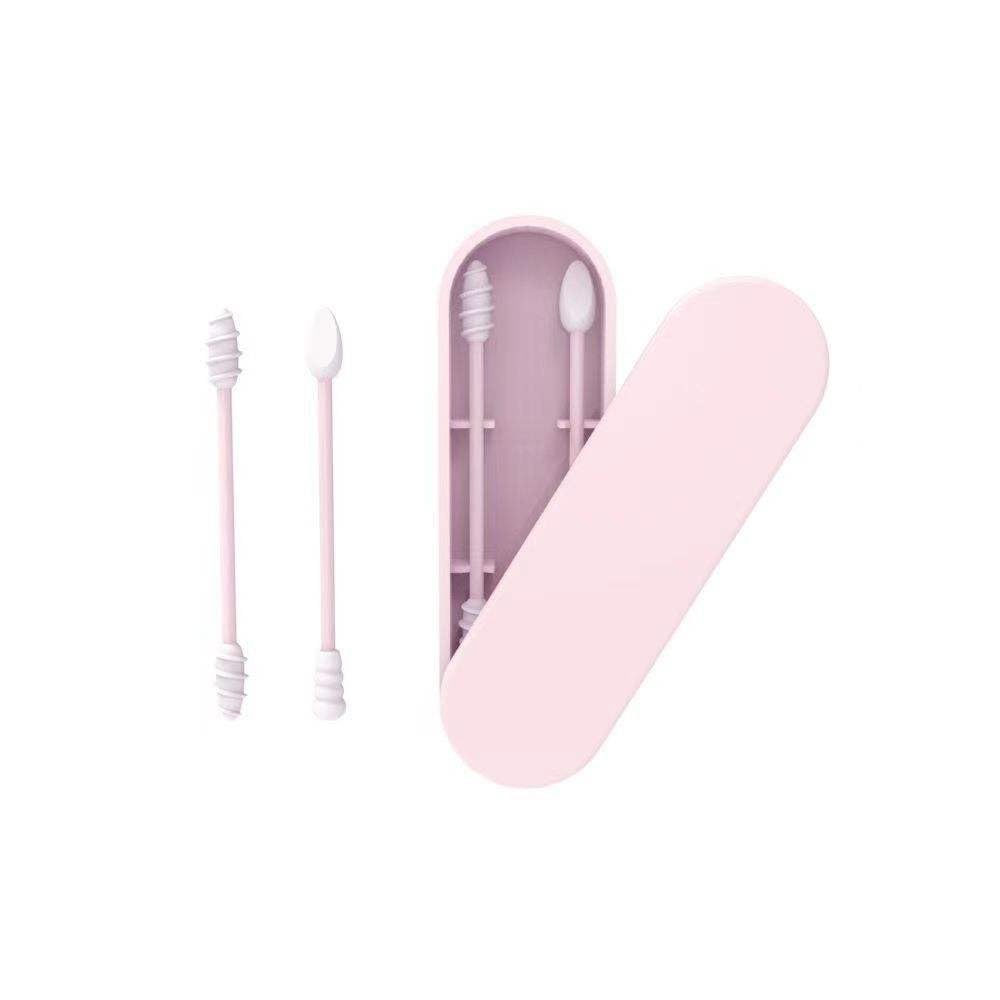Double-Tipped Silicone Swabs - Portable & Reusable Ear Care, Makeup & Travel Essentials | Purple